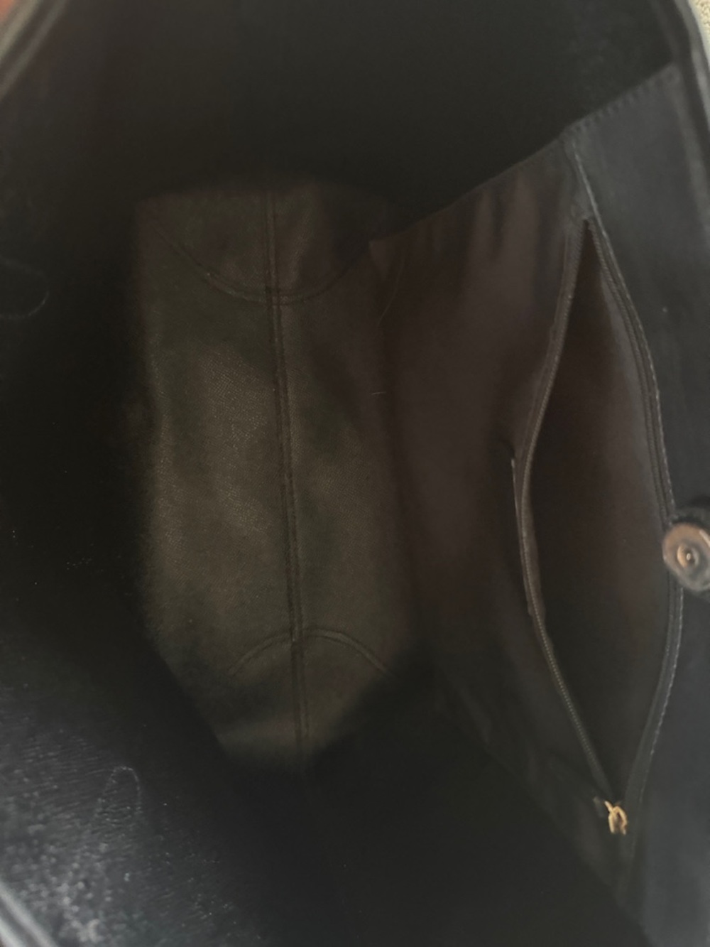 Coach Brown Signature Tote with Black Trim and Gold Logo - Picture 3 of 3